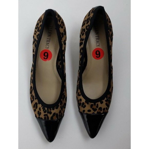 Ellen Tracy Animal Print Pointy Toe Pumps Heels - Picture 3 of 5